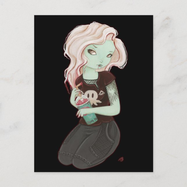 Slushieee - Zombie Goth girl postcard (Front)