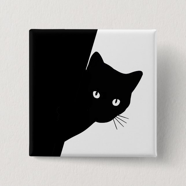 Sly Black Cat 15 Cm Square Badge (Front)