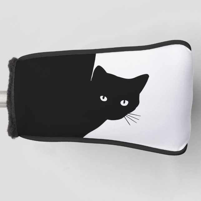 Sly Black Cat Golf Head Cover (Front)