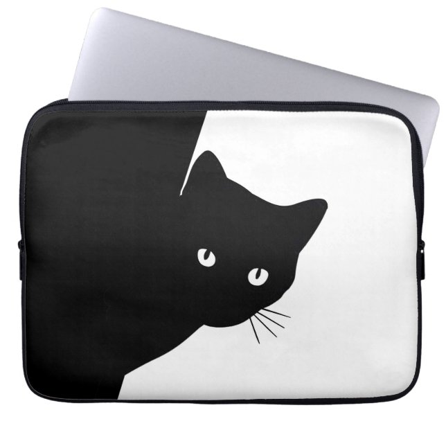 Sly Black Cat Laptop Sleeve (Front)