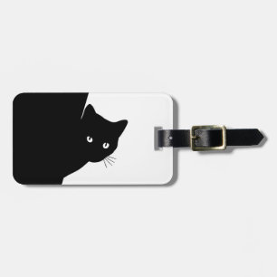 Sly Black Cat Luggage Tag