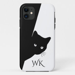 Sly Black Cat Monogram Case-Mate iPhone Case