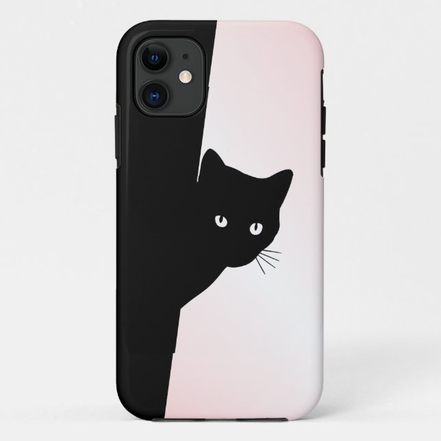 Sly Black Cat Pink Case-Mate iPhone Case (Back)