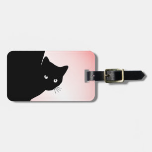 Sly Black Cat Pink Luggage Tag