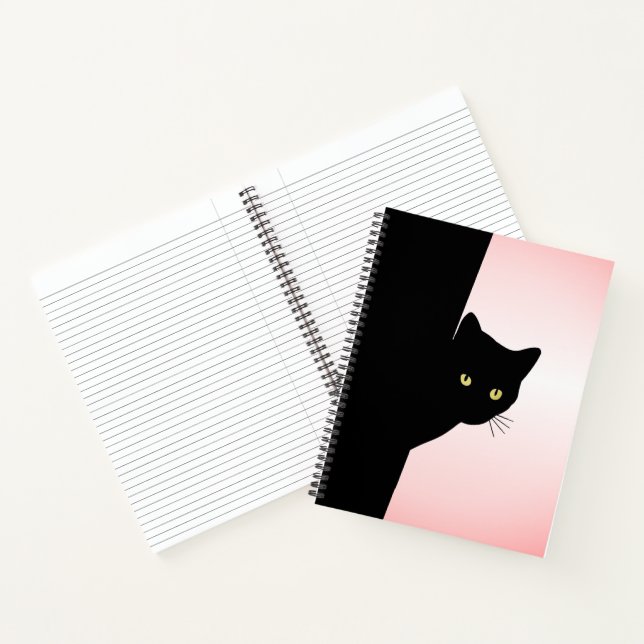 Sly Black Cat Pink Notebook (Inside)