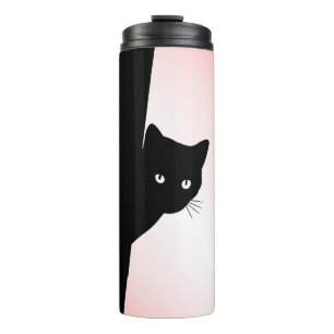 Sly Black Cat Pink Thermal Tumbler