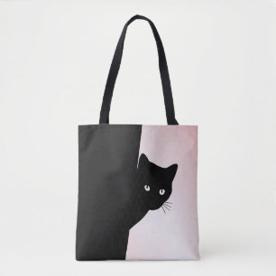 Sly Black Cat Pink Tote Bag