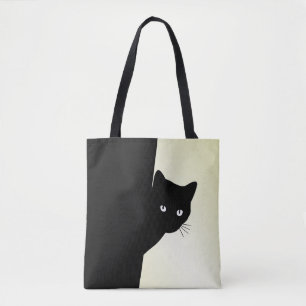 Sly Black Cat Yellow Tote Bag