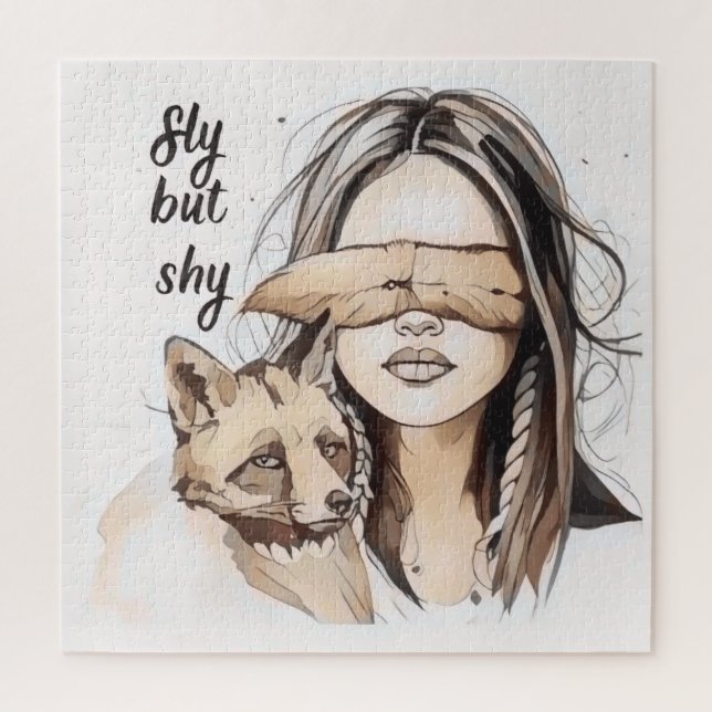 Sly But Shy Jigsaw Puzzle (Vertical)