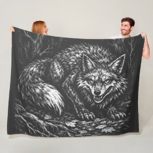 Sly Forest Fox — by BurnsInHell Fleece Blanket