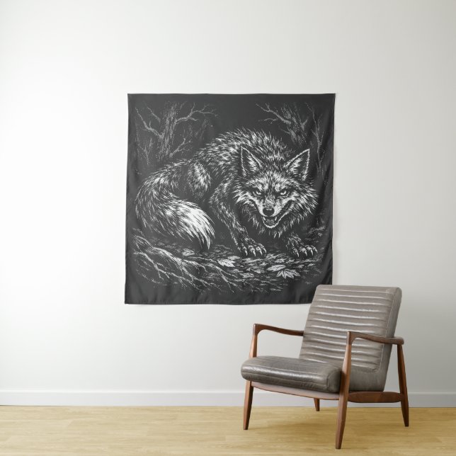 Sly Forest Fox — by BurnsInHell Tapestry (In Situ)