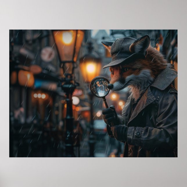 Sly fox detective in a noir setting poster (Front)