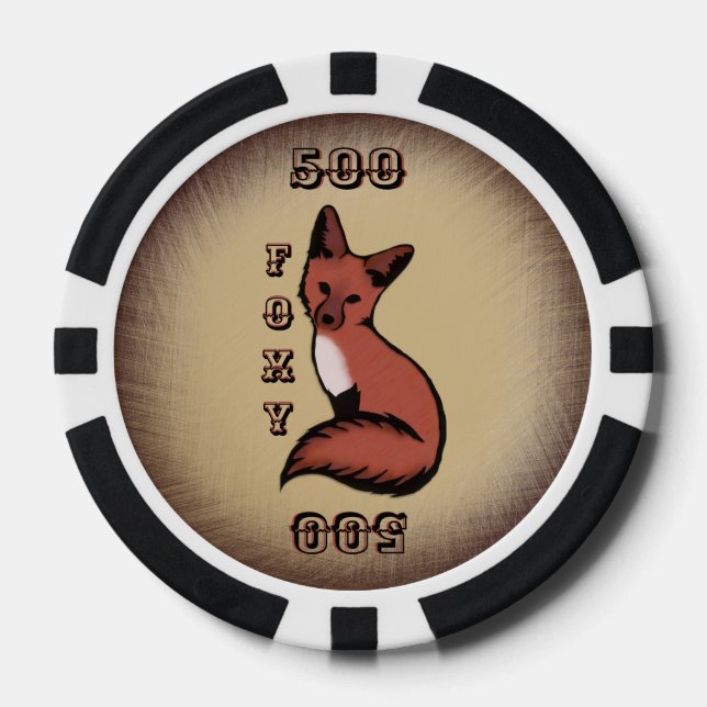 Sly Red Foxy Fox Poker Chips (Front)