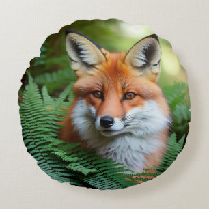 Sly The Orange Fox, Round Cushion