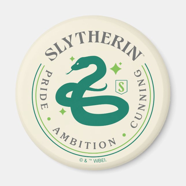 SLYTHERIN™ Green Snake House Pride Badge Magnet (Front)