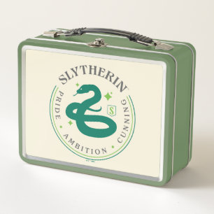 SLYTHERIN™ Green Snake House Pride Badge Metal Lunch Box