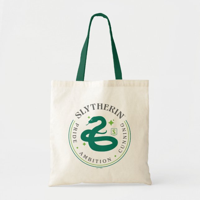 SLYTHERIN™ Green Snake House Pride Badge Tote Bag (Front)