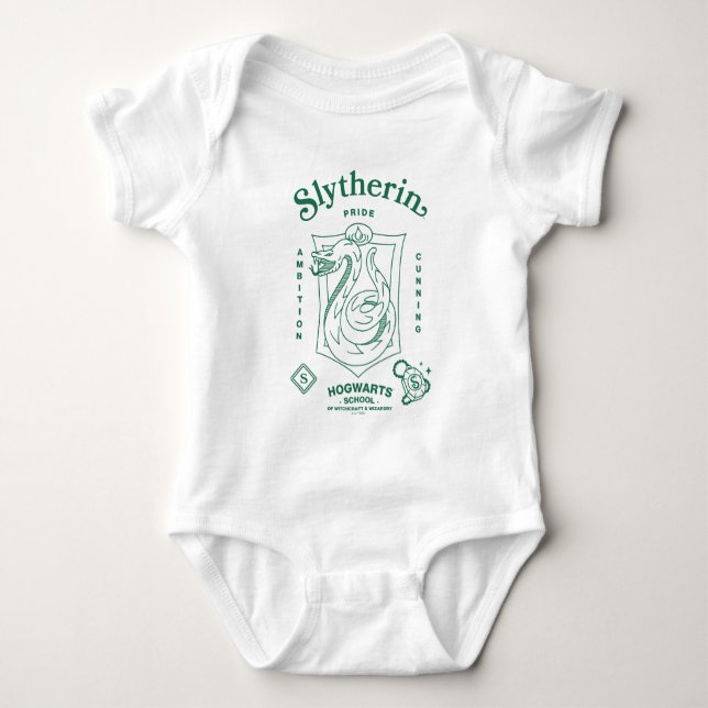 SLYTHERIN™ Pride Ambition Cunning Crest Baby Bodysuit (Front)