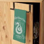 SLYTHERIN™ Pride Ambition Cunning Crest Tea Towel<br><div class="desc">Show your house pride with this bold Slytherin™ crest design, honoring the ambition and cunning that define this iconic Hogwarts™ house. Featuring the striking serpent coiled within a classic shield, the artwork highlights Slytherin’s core traits — Ambition, Pride, and Cunning — in a clean, vintage-inspired layout. Rendered in signature house...</div>