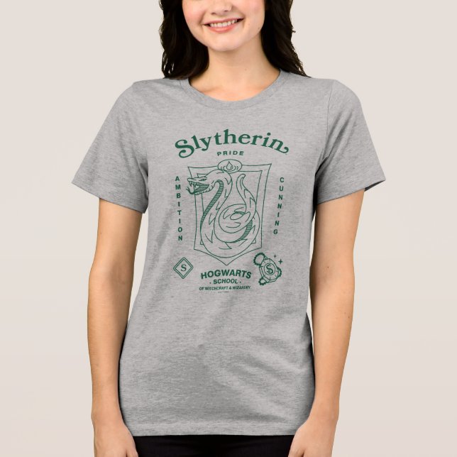 SLYTHERIN™ Pride Ambition Cunning Crest Tri-Blend Shirt (Front)