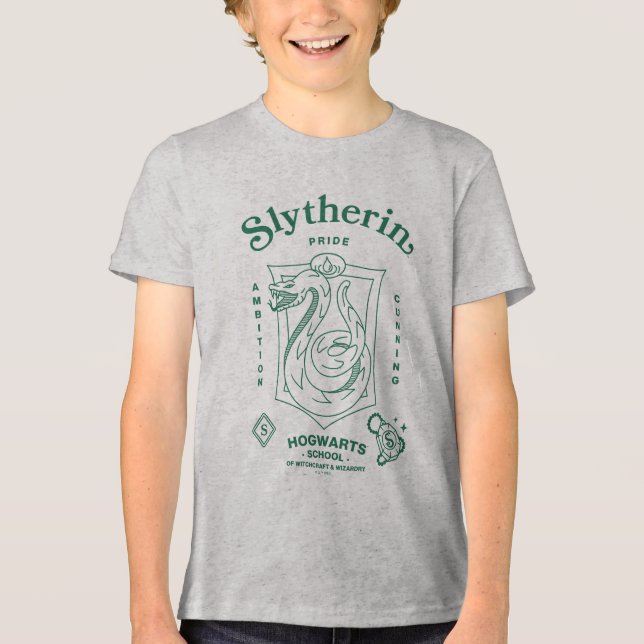 SLYTHERIN™ Pride Ambition Cunning Crest Tri-Blend Shirt (Front)