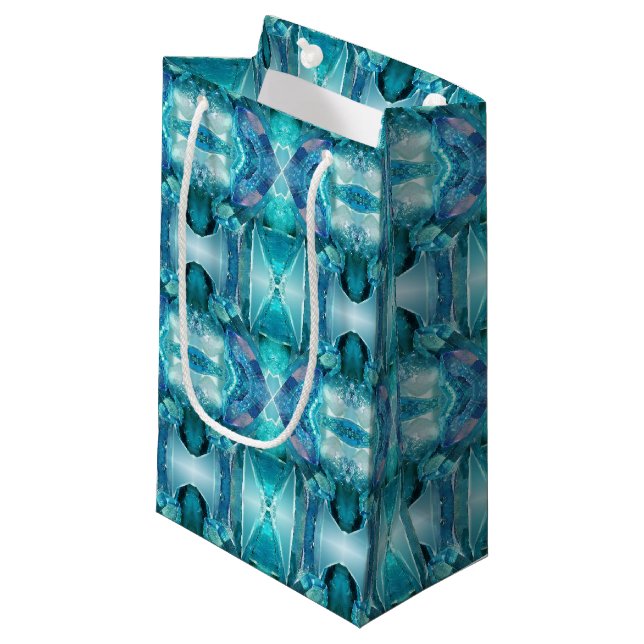 Sm Gift Bag Aquamarine Crystals (Front Angled)