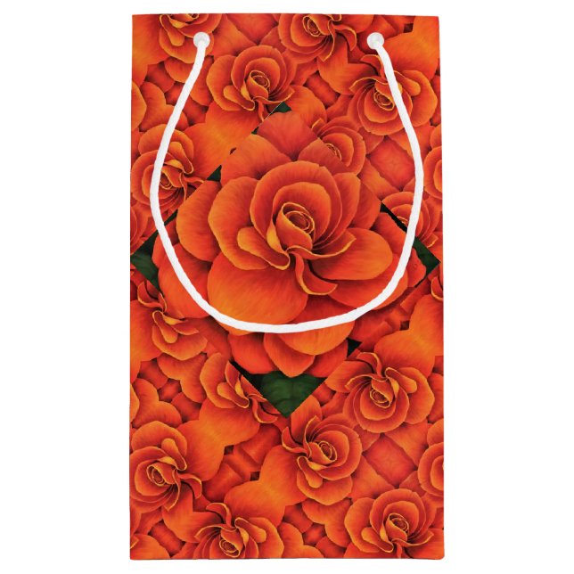 Sm Gift Bag Orange Begonia (Back)