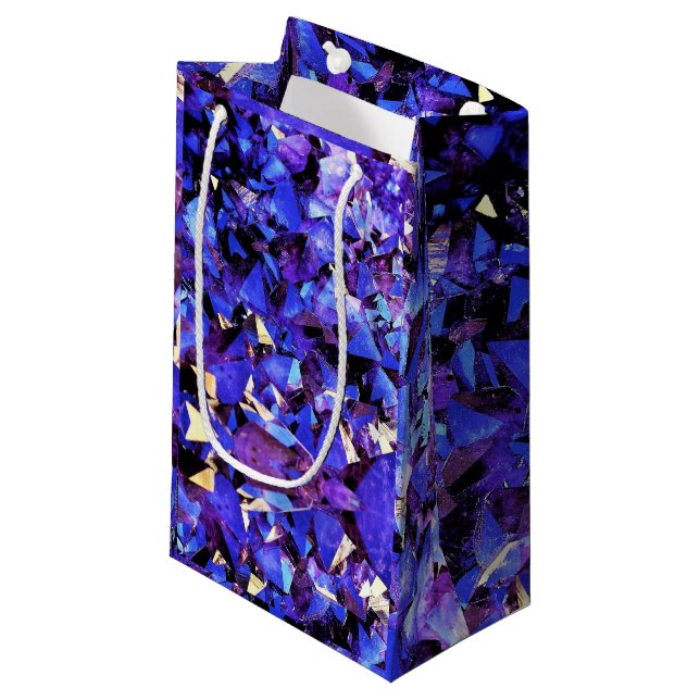 Sm Gift Bag Purple Crystals (Front Angled)