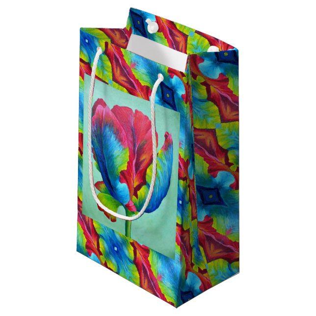 Sm Gift Bag Rainbow Tulip #2 (Front Angled)