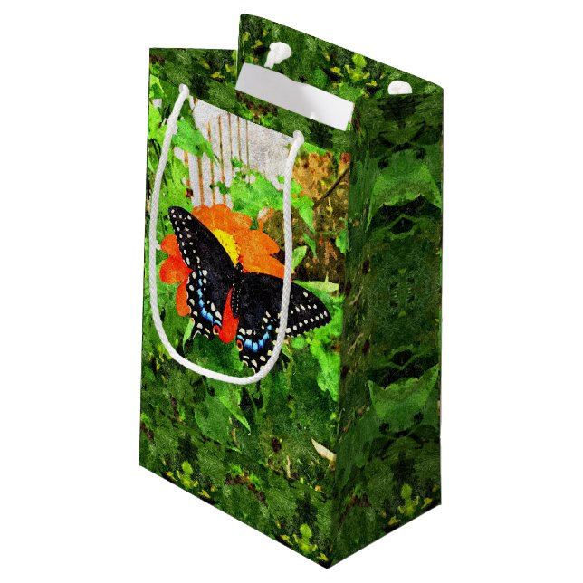 Sm Gift Bag Swallowtail on Mexican Sunflower (Back Angled)