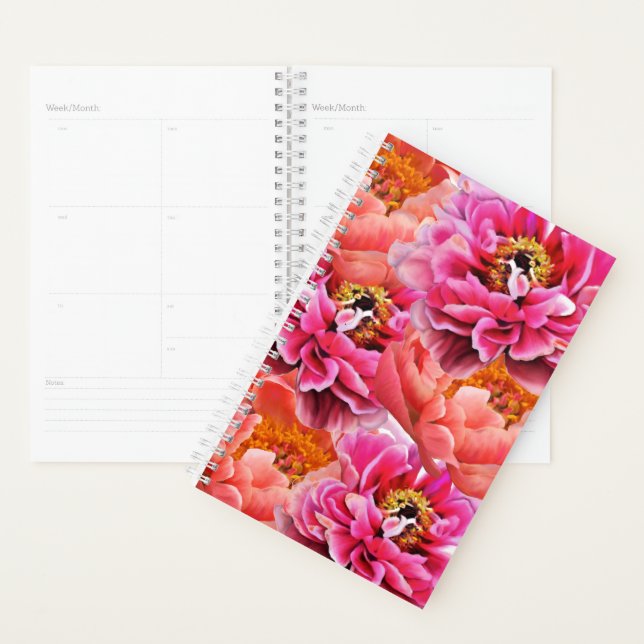 Sm Planner Pink/Coral Peonies (Display)