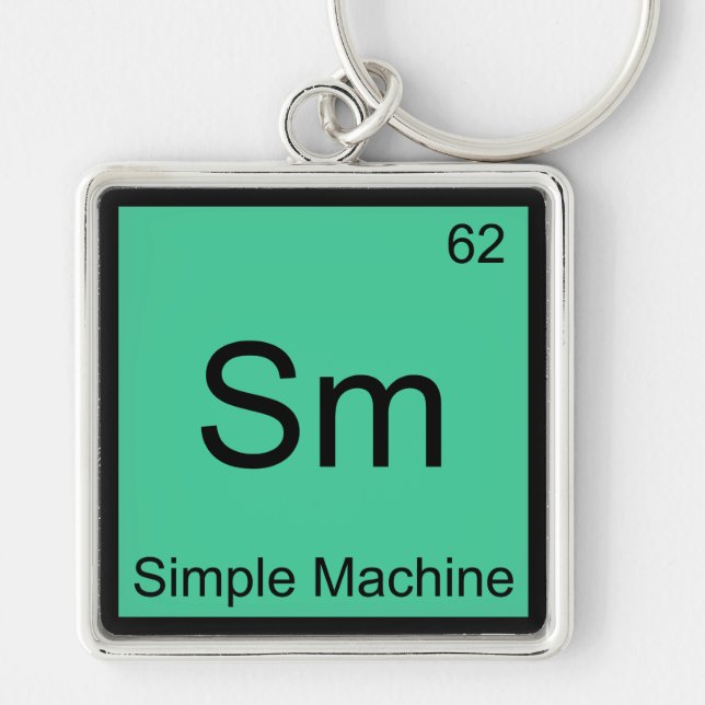 Sm - Simple Machine Chemistry Element Symbol Tee Key Ring (Front)