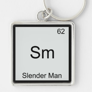 Sm - Slender Man Funny Chemistry Element Symbol Key Ring