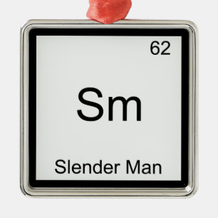 Sm - Slender Man Meme Chemistry Periodic Table Metal Tree Decoration