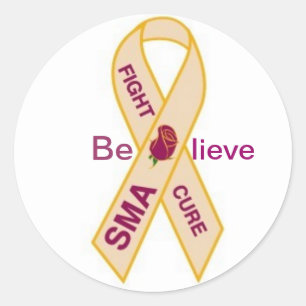 SMA AWARENESS RIBBON CLASSIC ROUND STICKER