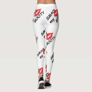 Smack my booty, kinky design with red lips leggings
