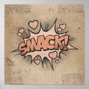 SMACK! Vintage Comic Book Steampunk Pop Art Poster