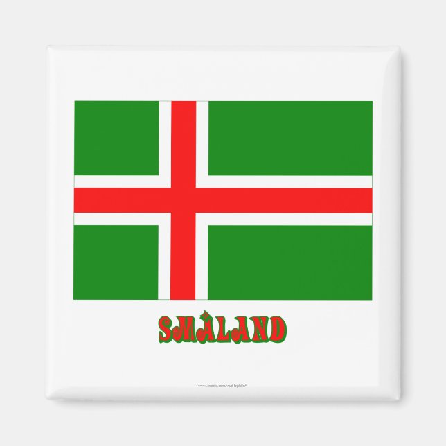 Småland flag with name (unofficial) magnet (Front)