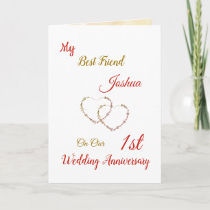 Small 1st Anniversary design greeting Card