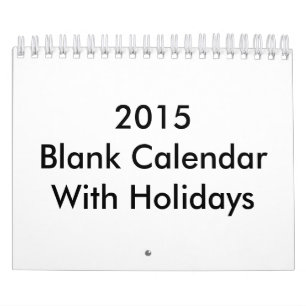 Small 2015 Blank Calendar With Holidays