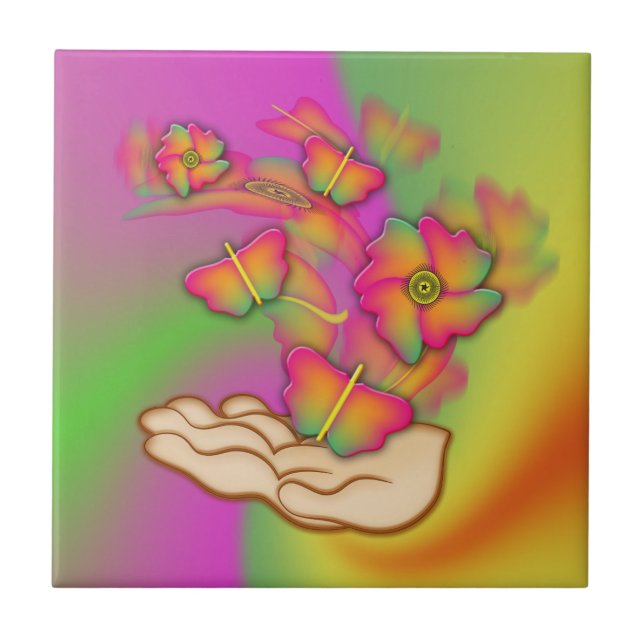 Small (4.25" x 4.25") Ceramic Photo Tile (Front)