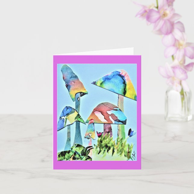 Small, 4" x 5.6" Folded Greeting Card (Orchid)