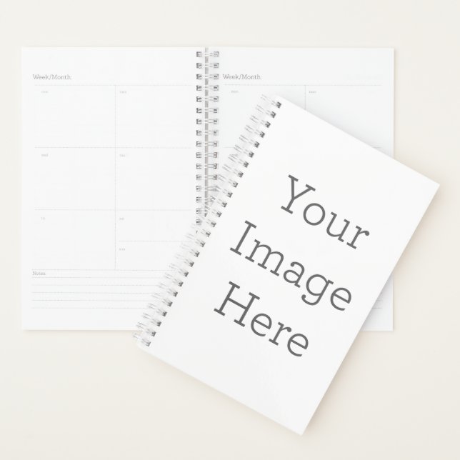 Small (14 cm x 21.6 cm), Hard Cover, White Spiral Planner (Display)