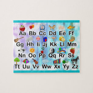 Small ABC Alphabet Illustration Family Kids Jigsaw Puzzle