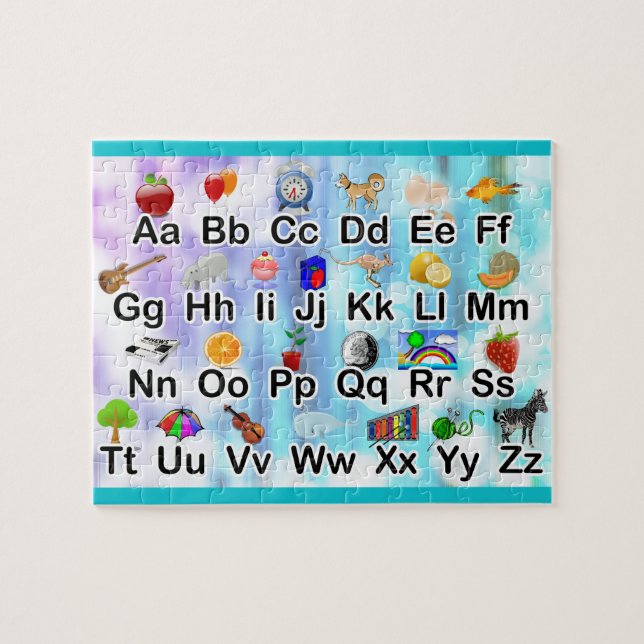 Small ABC Alphabet Illustration Family Kids Jigsaw Puzzle (Horizontal)