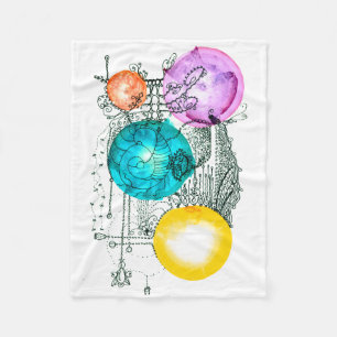 Small Abstract Art "Expanding Multiverse" Fleece Blanket
