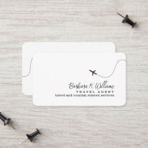 Small Airplane Travel Agent White Calling Card