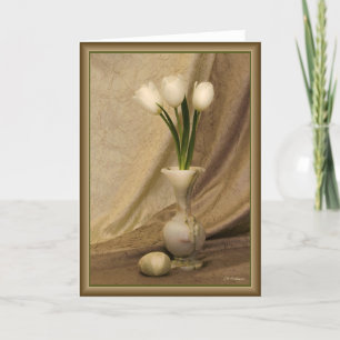 Small alabaster vase card