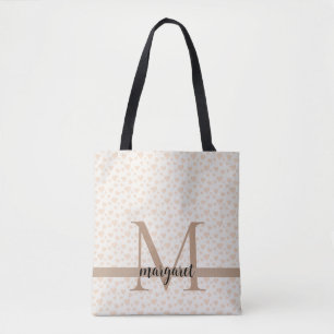 Small All over Heart Design Big Monogram Tote Bag