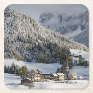 Small alpine village in the snow coaster